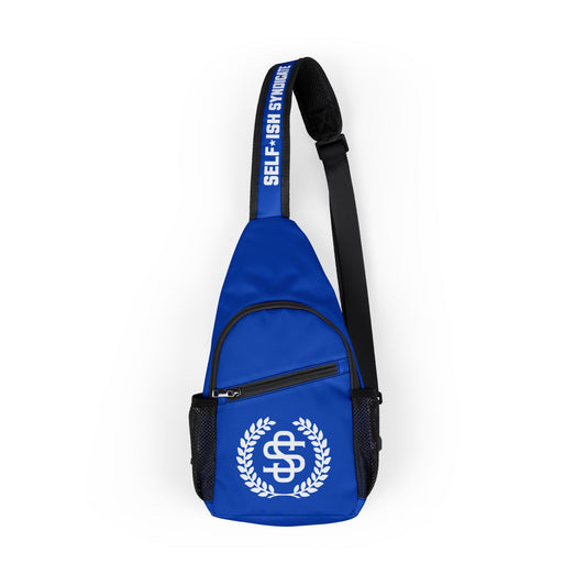 Selfish Style Chest Bag - AOP Blue Sling Backpack for Everyday Adventures