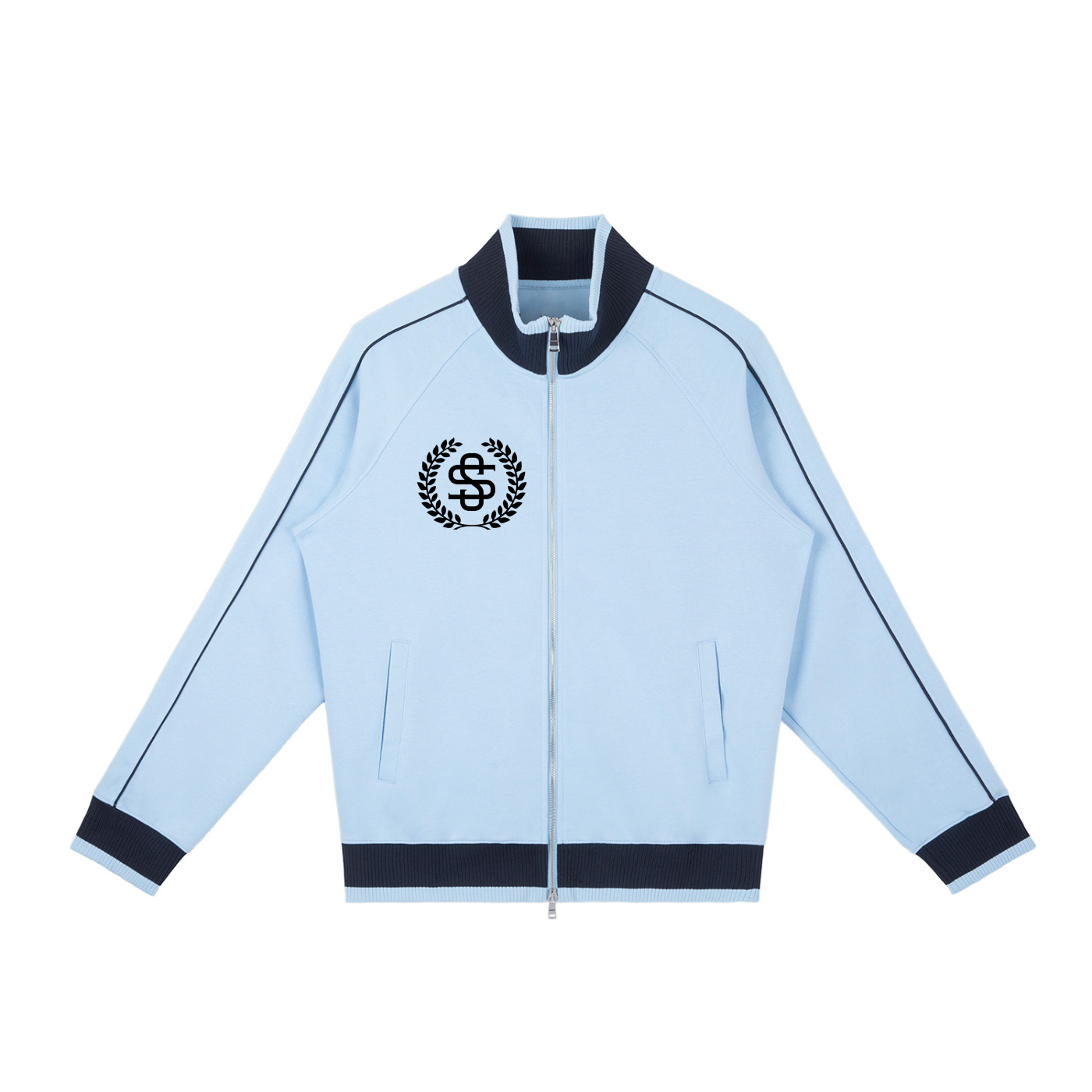 Color Block Raglan Sleeve Zip Track Jacket