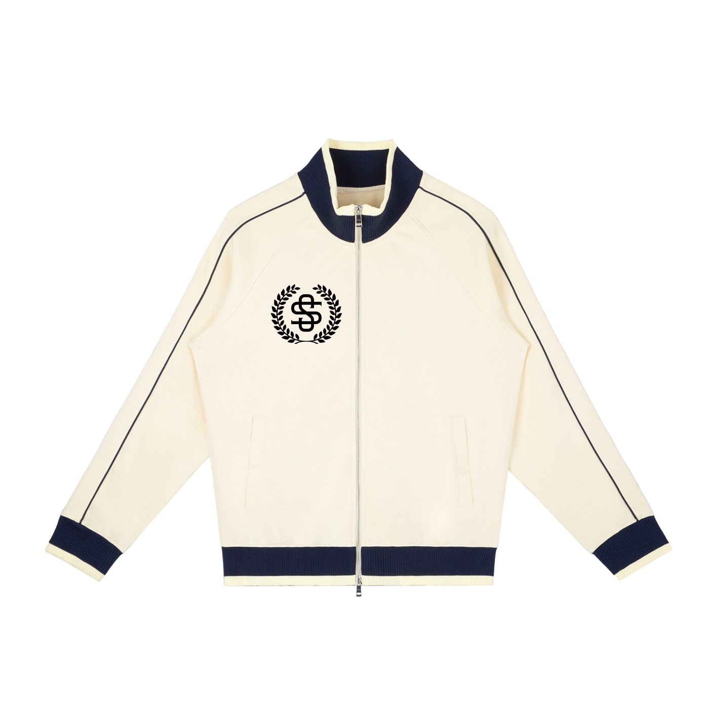 Color Block Raglan Sleeve Zip Track Jacket