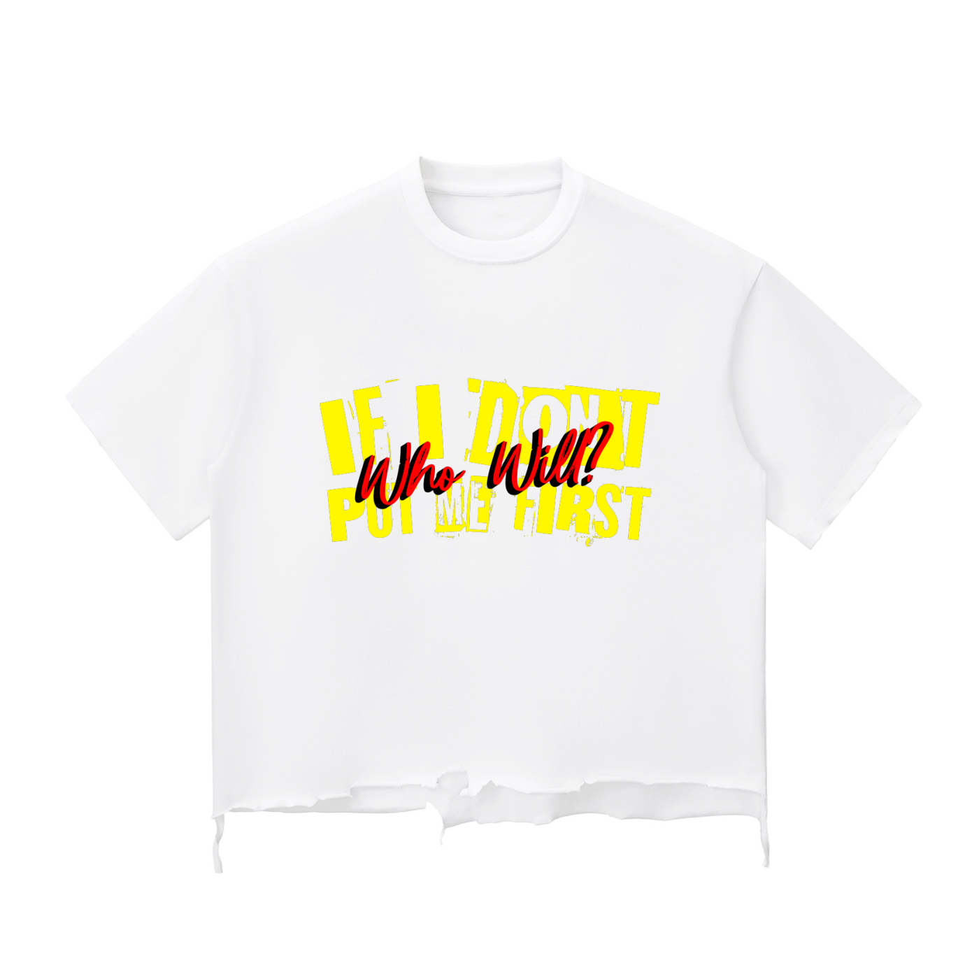 Snow Wash Raw-Hem Boxy T-shirt