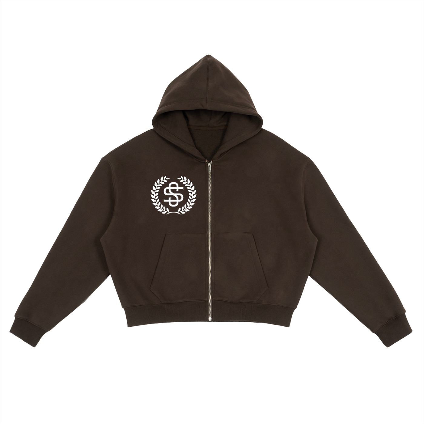 Fleece Zip-Up Boxy Hoodie