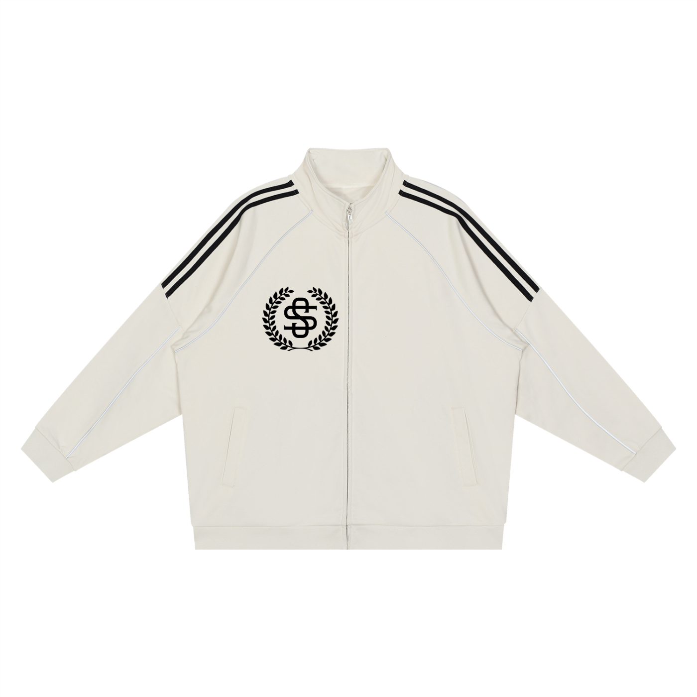 Reflection Striped Raglan Sleeve  Jacket